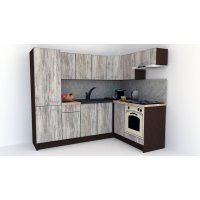 Bucatarie de Colt GENA NEW 3 DR. 160-230, Cu Corp de Cuptor, Wenge / Decor K084
